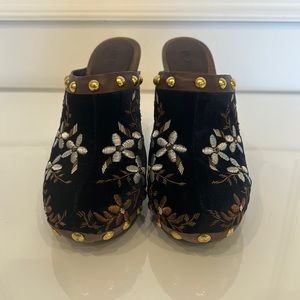 Miu Miu Velvet Clogs